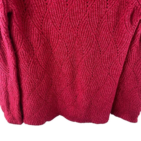 Sundance Womens Champlain Swirl Open Knit Turtleneck Sweater Medium - Picture 6 of 7